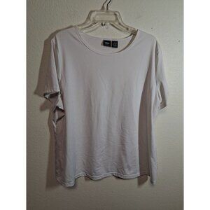 Mossimo Stretch Blouse Business Casual Short Sleeve Office White Granny Size 1X